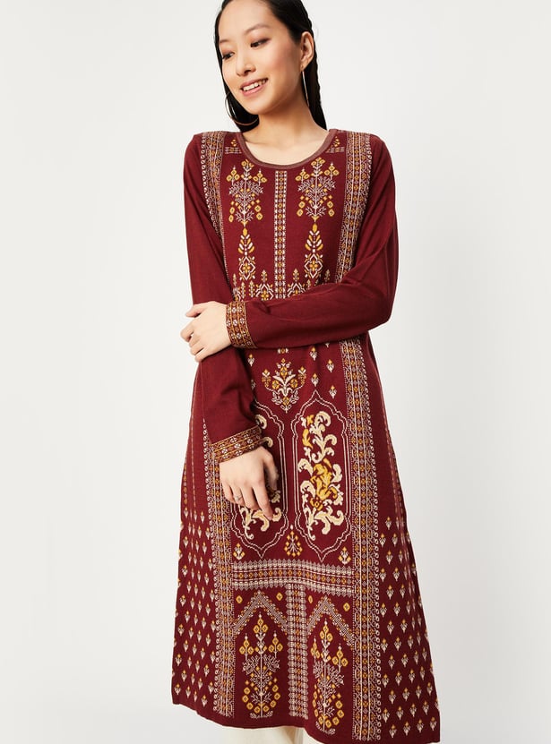 Women Jacquard Winter Kurta