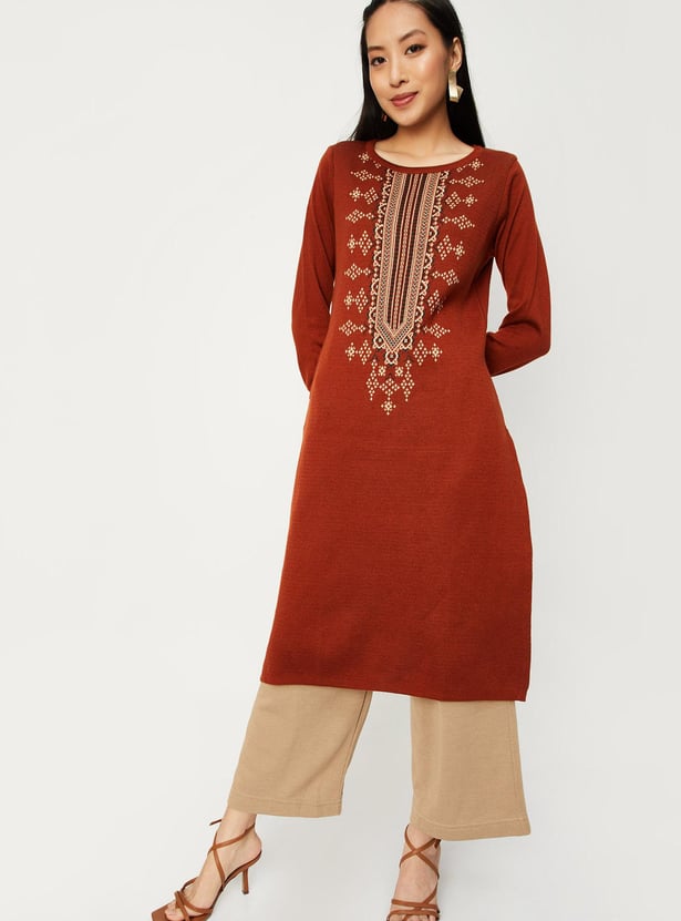 Women Jacquard Winter Kurta