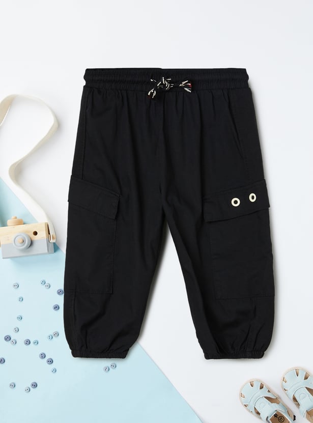 Boys Solid Cargo Joggers