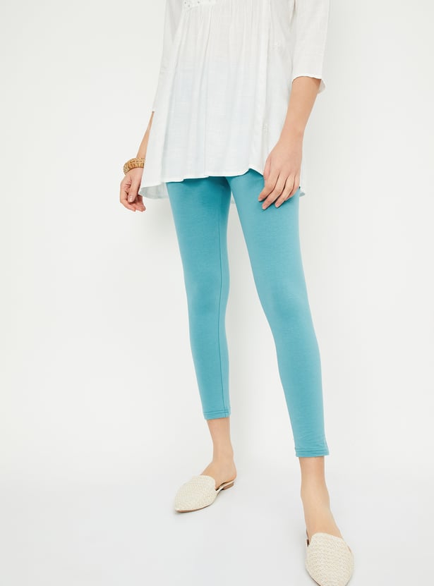 Women Solid Ankle-Length Leggings