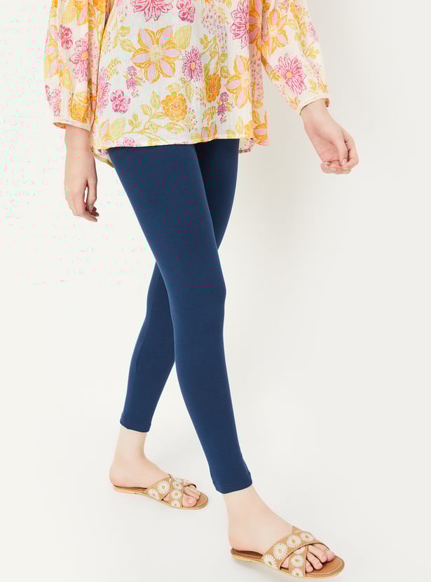 Women Solid Ankle-Length Leggings