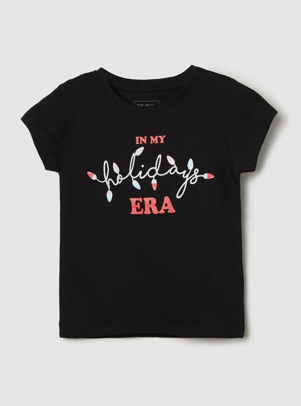 Girls Shimmery Print T-shirt