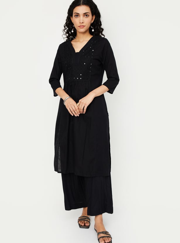 Women Jacquard Winter Kurta